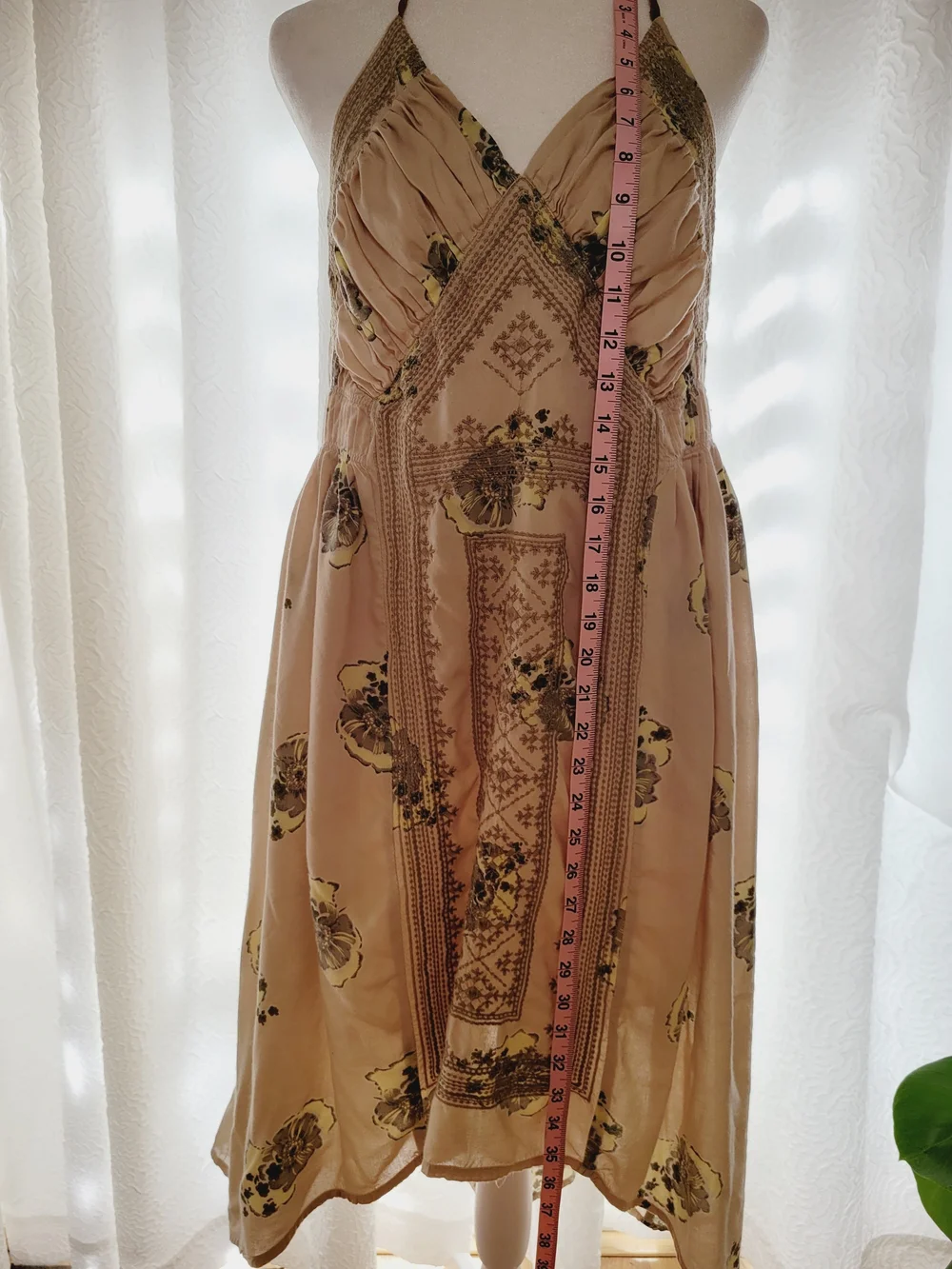 Free People Beige Floral Backless Dress - Picture 6 of 6